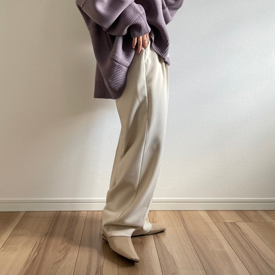 【SAMPLE】high waist tuck wide pants / ivory