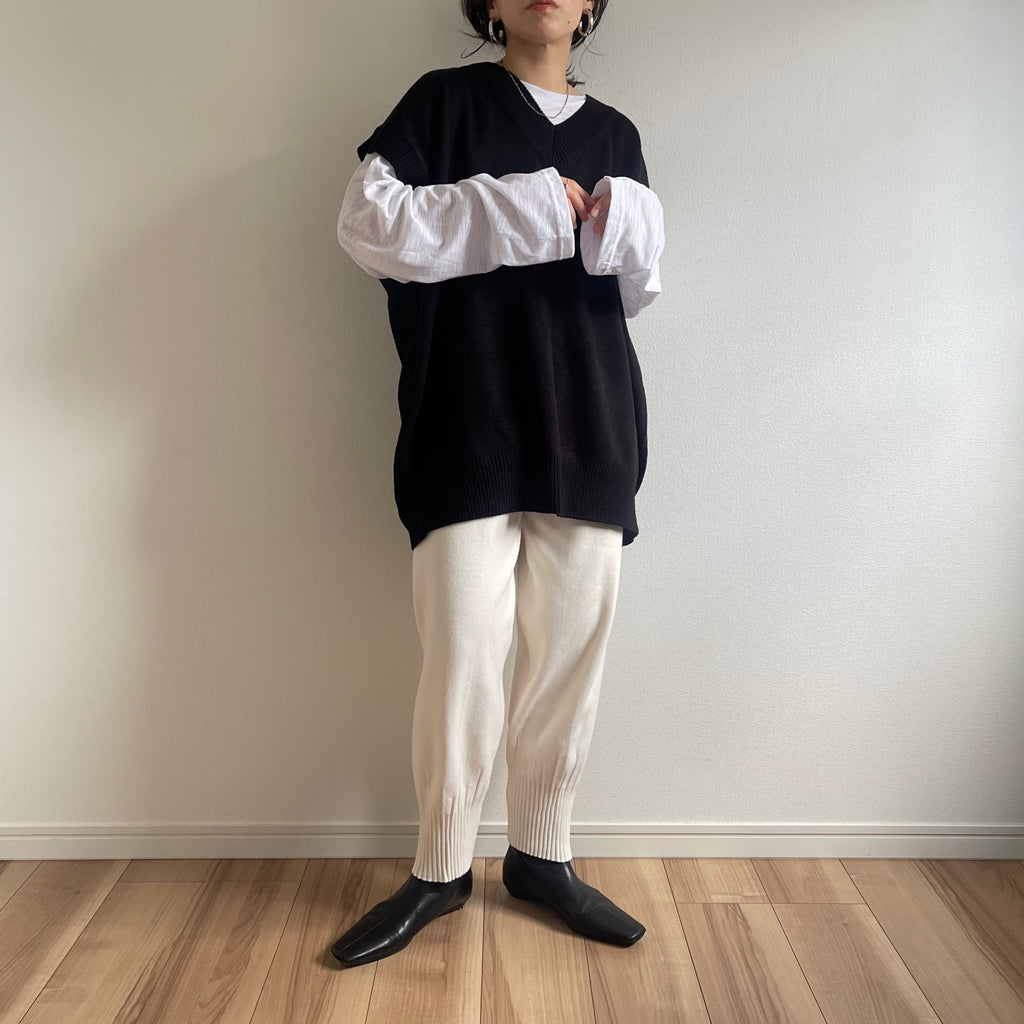 over size HOSOMIE vest / black （オーバーサイズホソミエベスト