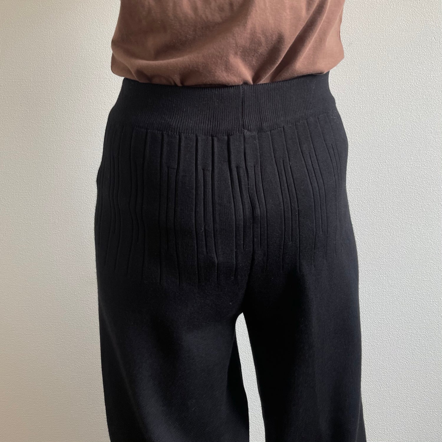 relax knit pants / black （リラックスニットパンツ） | wee9s