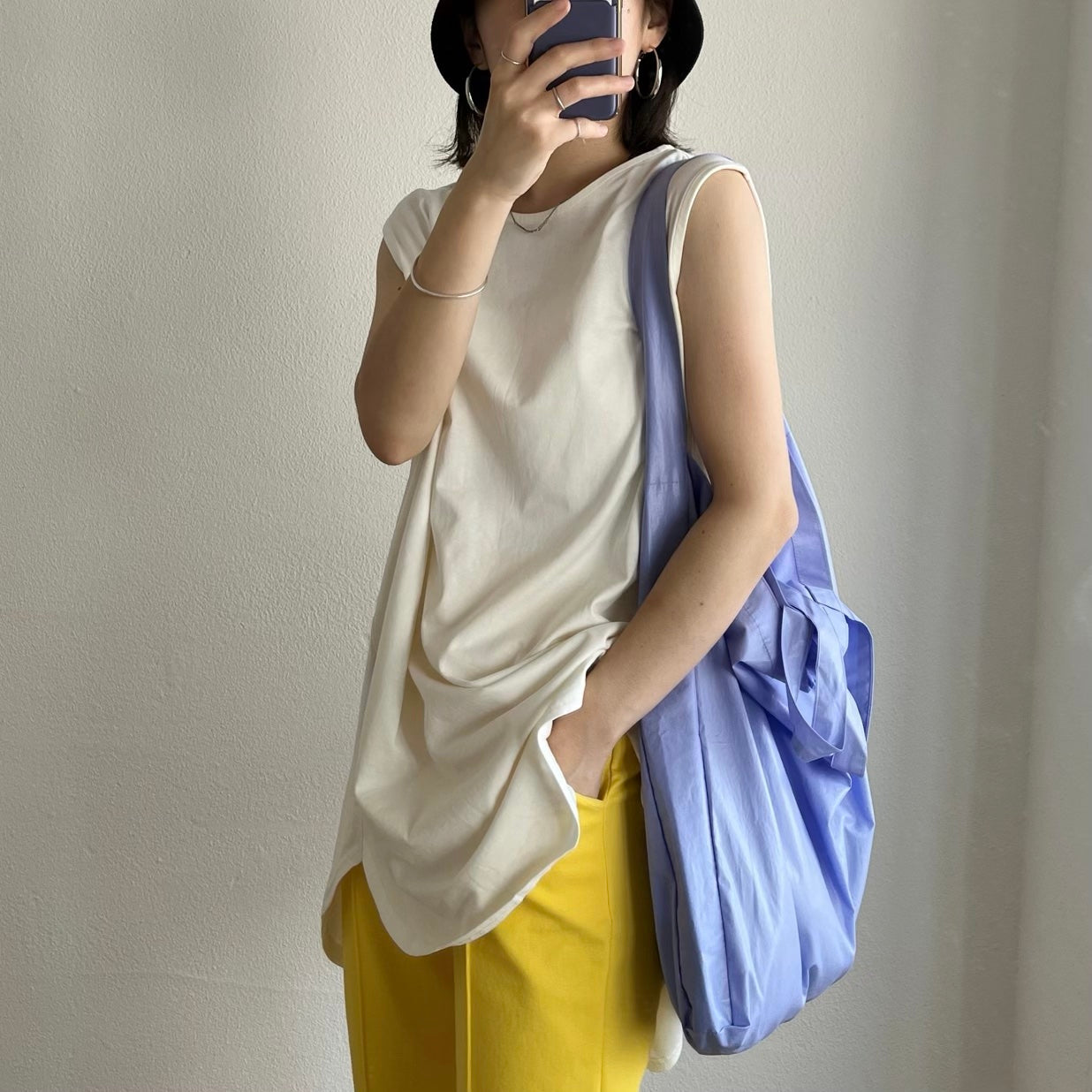 【SAMPLE】2way wide shoulder tote bag（blackのみ）