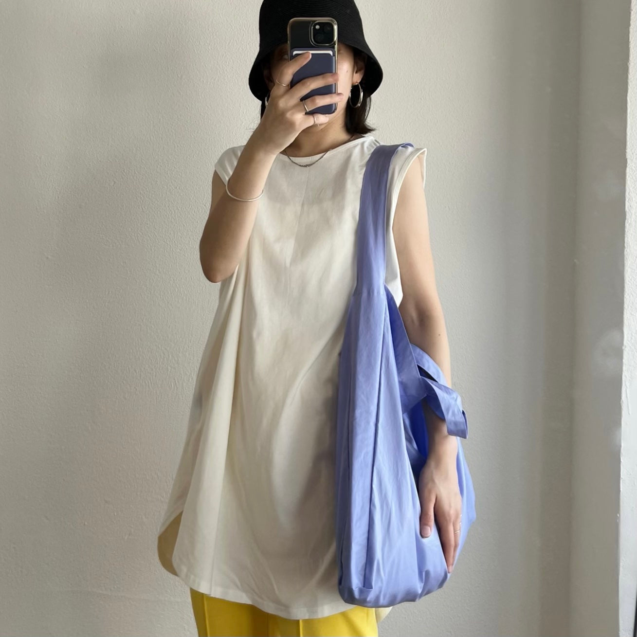 【SAMPLE】2way wide shoulder tote bag（blackのみ）