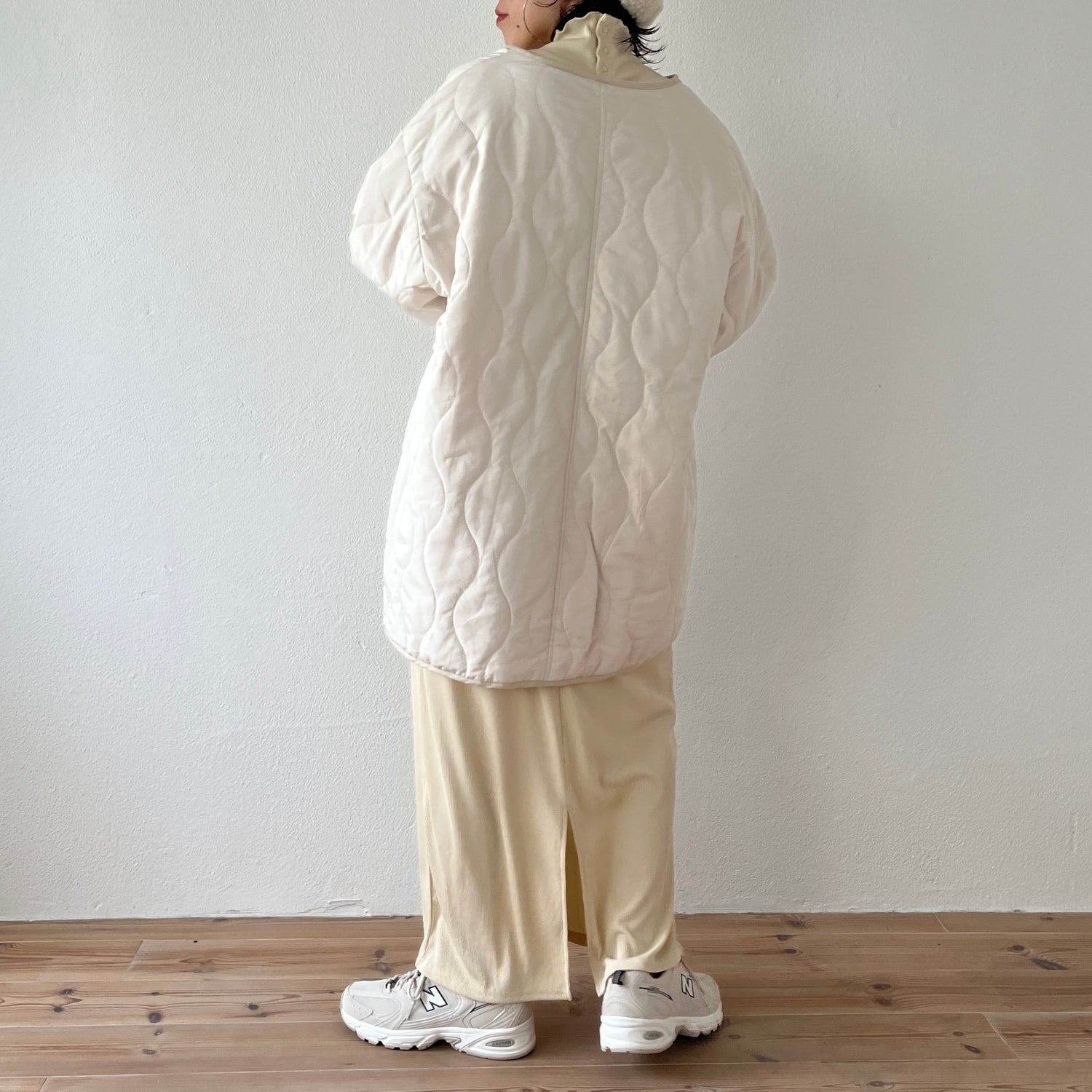 SAMPLE】【2点SET】quilting liner coat + boa vest set / ivory