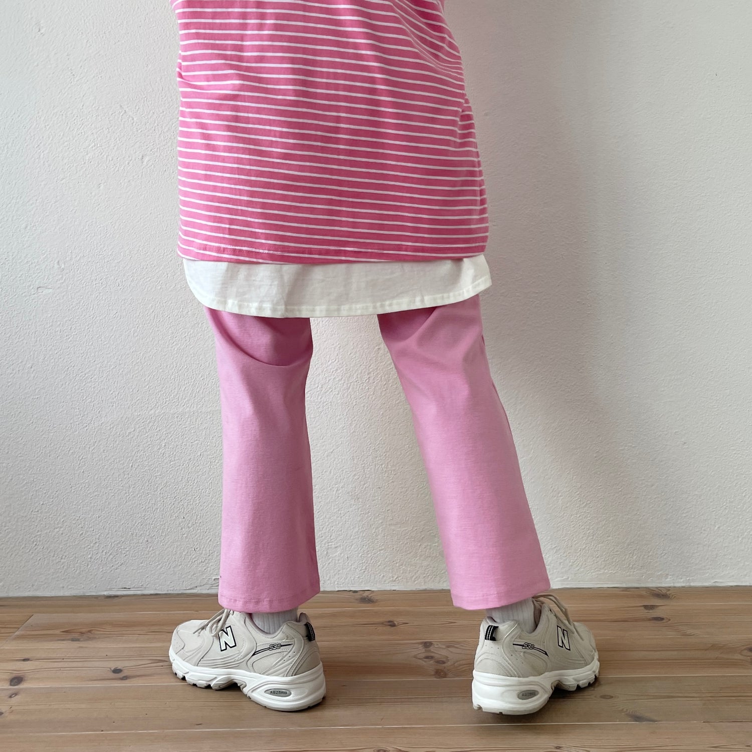 center line relax sweat pants / baby pink