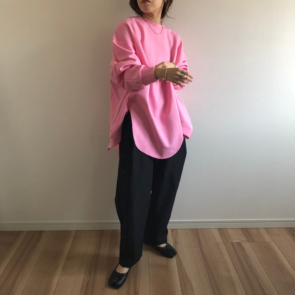 asymmetry design sweat / pink （アシンメトリーデザイン