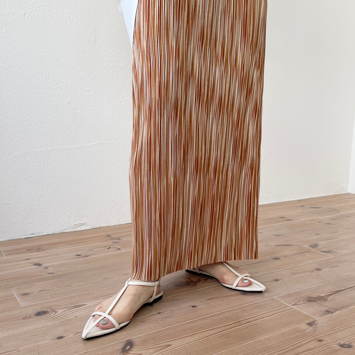 daily daily super stretch pleats skirt / orange