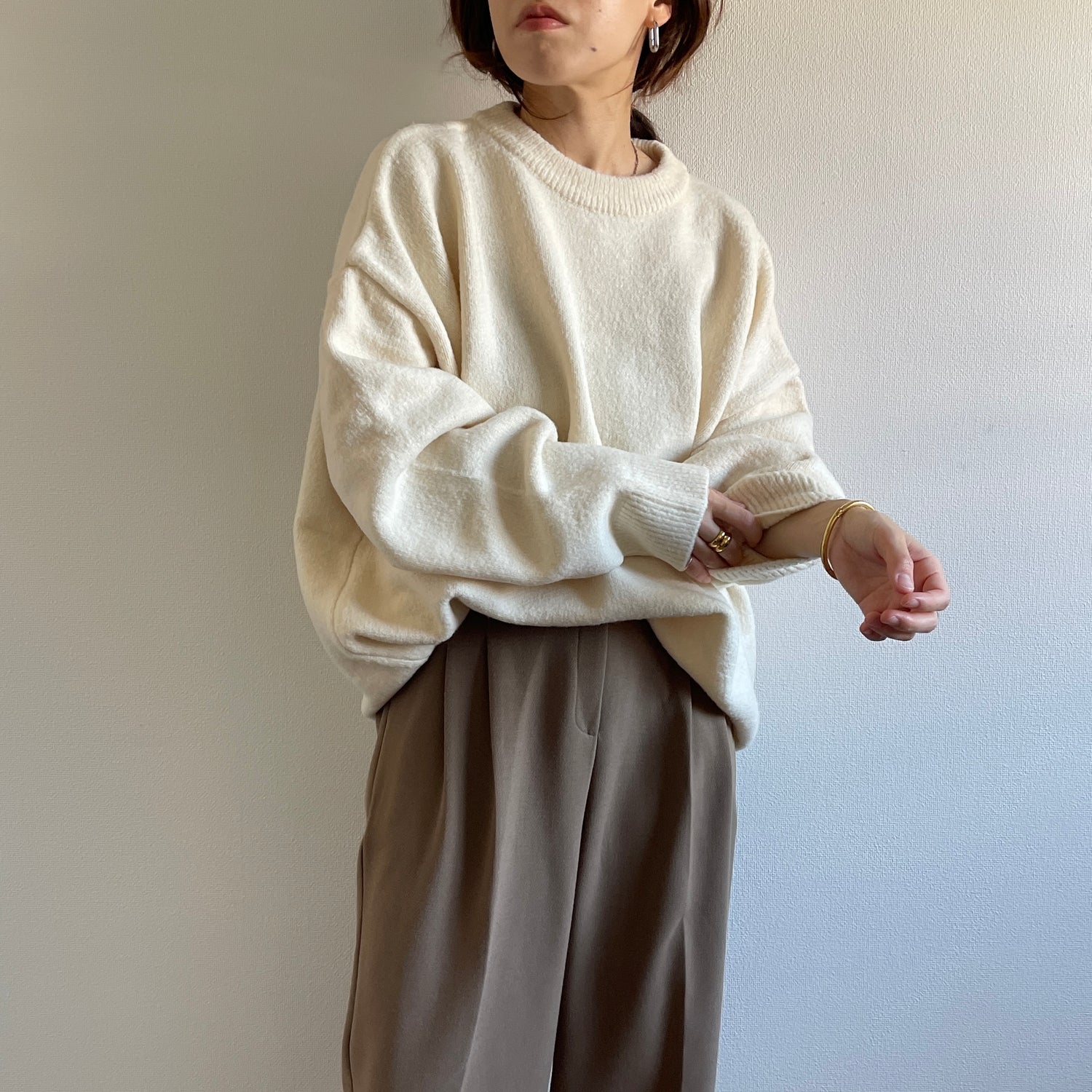 over size loose knit / ivory