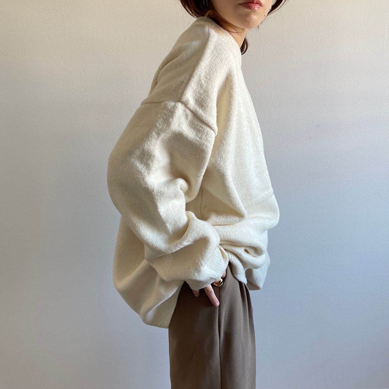 over size loose knit / ivory