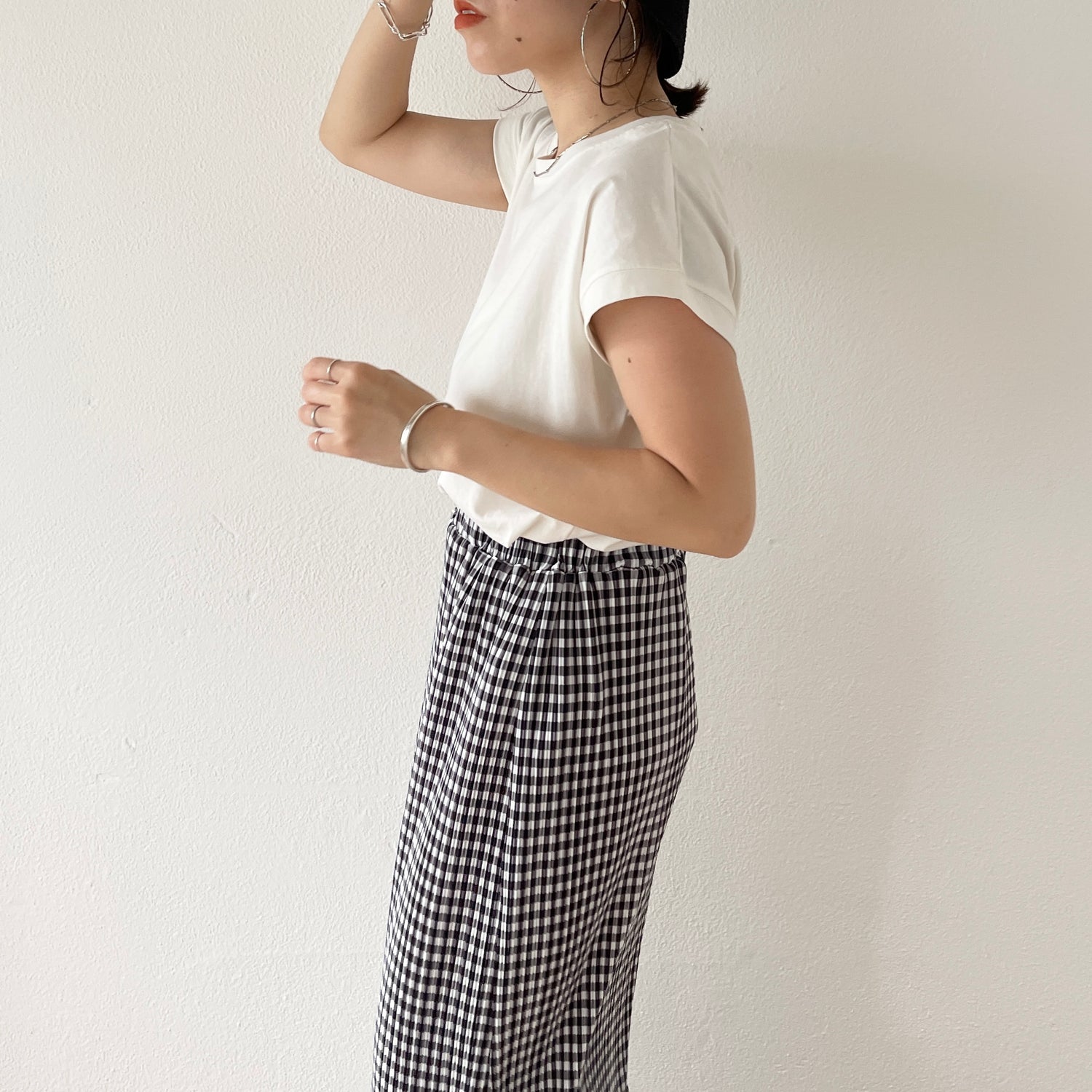 gingham check pleats skirt / black （ギンガムチェックプリーツ