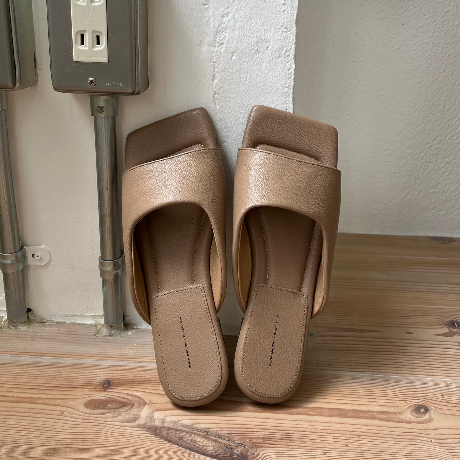 square flat sandals