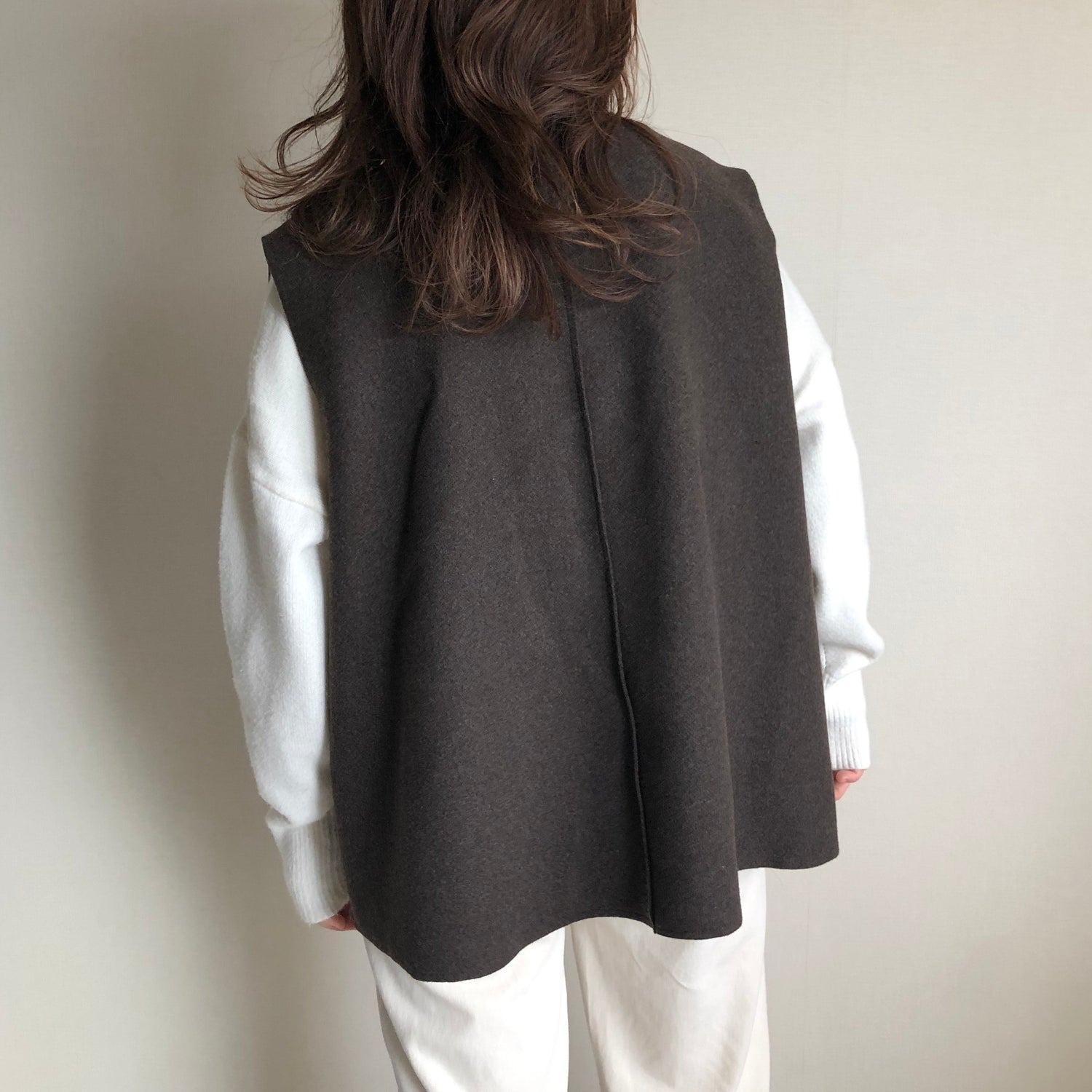 【SAMPLE】wool box vest / brown